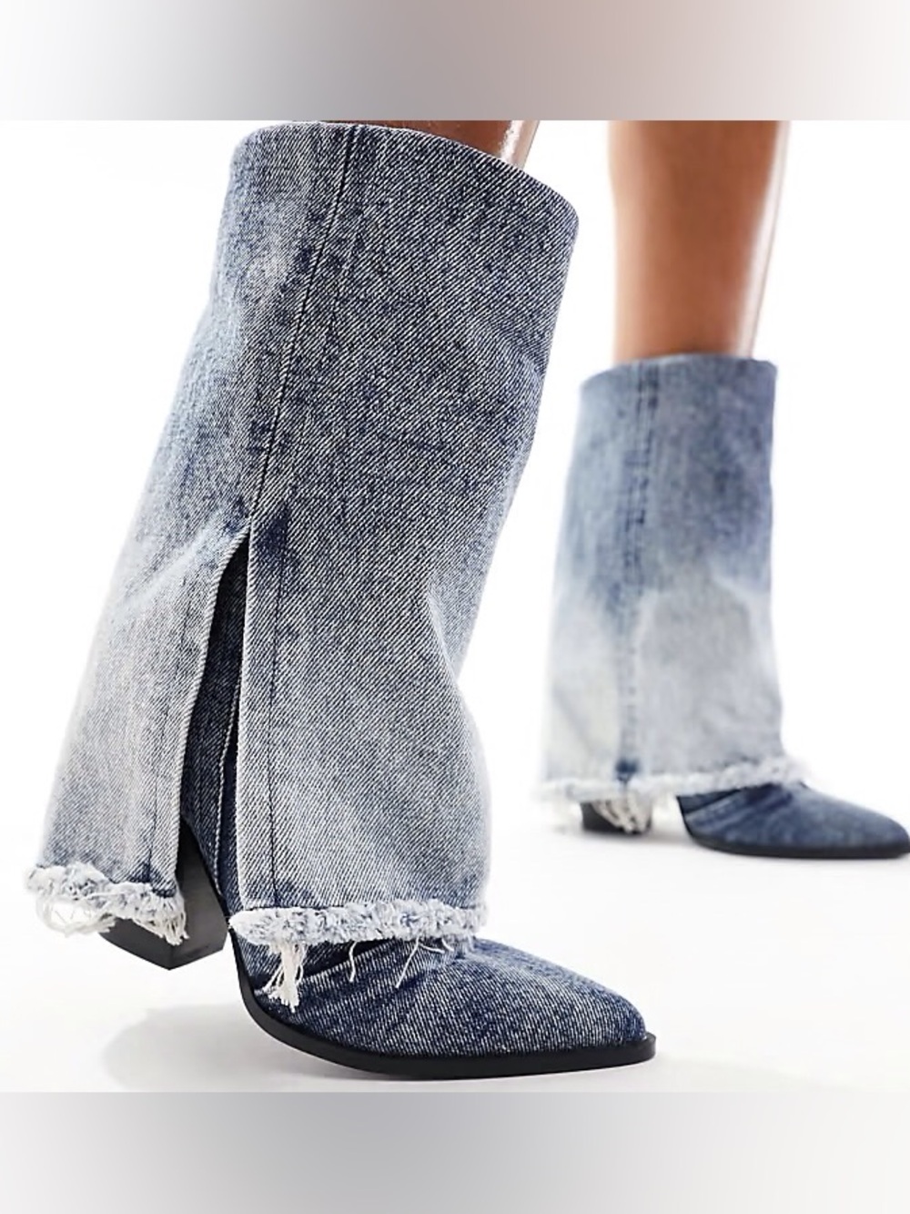 Blue Jean Denim cuff  Boots